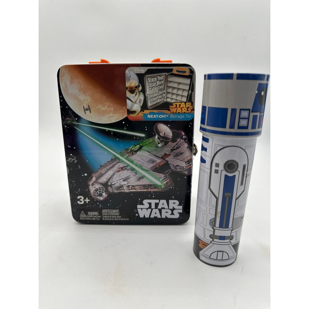 Star Wars TWO item set Metal collector figure box Kaleidoscope great condition